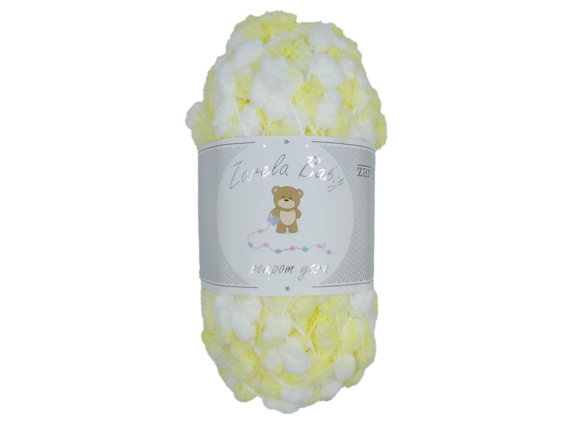 Zarela Baby Pom Pom Yarn 200g 07 WhiteYellow